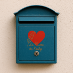 Boîte aux lettres avec un cœur - illustration de douceur et d'échange sur La Plume de Kathy